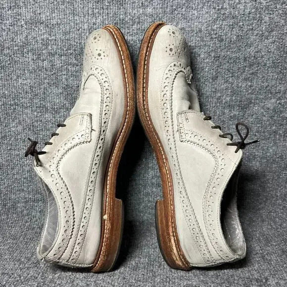 Allen Edmonds Banchory 8054 Mens 10.5 D Dress Shoes Gray Leather Wingtip Oxford
